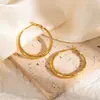 Pendientes Exagerados de Acero Inoxidable, Pendientes Geométricos Transfronterizos Europeos y Americanos de Nicho, Pendientes Retro de Alta Gama, Pendientes Personalizados de Acero de Titanio