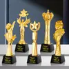 Nuevo Trofeo de Cristal Hecho a Medida con un Toque de Alta Gama, Trofeo Creativo de Resina Metal Vidrio, Trofeo de Premio para Reunión Anual Hecho a Medida