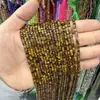 Contas redondas de olho de tigre amarelo, corte reto, 2*3mm, contas soltas para acessórios de joias DIY, contas para pulseira, contas espaçadoras, produtos semiacabados atacado