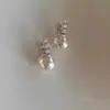 Brincos Brancos Australianos Frescos Importados da Áustria, Brincos de Pérola Branca Australiana Shijia com Diamantes, Brincos Brancos Australianos de Alta Qualidade, Brincos de Alta Qualidade