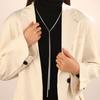 Cadena de suéter de acero inoxidable transfronteriza collar cadena de hueso de serpiente borla nicho de alta gama AliExpress moda femenina venta al por mayor