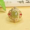 Anillo Natural de Jade Hetian Aiyu Anillo de Dedo de Jadeíta Joyería Estilo Chino Venta al por Mayor Dropshipping S4051711L