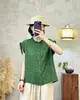 Nova Camisa de Algodão Estampada com Bolinhas Estilo Vintage para o Verão, Solta e Versátil, com Gola Franzida, Blusa Rejuvenescedora Atacado