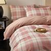 Outono e Inverno Nordic Simples Impressão de Algodão Lixamento Conjunto de Quatro Peças Algodão Engrossado Quente Colcha Capa Roupa de Cama Transfronteiriça