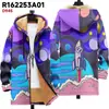 Chaqueta de Nuevo Estilo Transfronteriza con Patrones Multicolor, 47 Elementos, Cremallera, Cárdigan con Capucha, Abrigo de Algodón Polar Engrosado de Invierno con Forro Amarillo