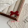 Acessórios de Cabelo Vermelhos para o Ano Novo Laço de Veludo Pequeno Grampo de Cabelo Clip para Franja Lateral Clip Bico de Pato Tiara Grampo de Cabelo Feminino Outono e Inverno
