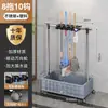 Soporte Móvil para Mopa de Piso Estante de Almacenamiento de Acero Inoxidable Escoba Soporte para Mopa Comercial Limpieza de Aula Herramienta de Higiene Almacenamiento