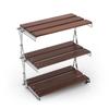 Mesa plegable portátil de madera maciza para acampar al aire libre, de tres capas, multifuncional, de múltiples capas
