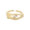 799 Estilo Coreano INS Nicho Lujo Ligero Diseño Cuadrado Irregular Geométrico Anillo de Zirconia Plata de Ley S925 Textura para Mujer