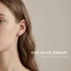 Aretes redondos de plata pura 999 para mujer, aretes de lujo ligero de alta gama, aretes de plata pura estilo dopamina dulces y delicados al por mayor