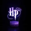 Lámpara de Mesa 3D Serie Harry Potter Luz LED Regalo, Luz Nocturna Visual Tridimensional Colorida con Proyección de Luz Ajustable Magia