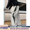 Pantalones cargo de otoño para hombre con bloques de color elegantes, estilo americano, con un ambiente fresco y casual, pantalones de trabajo juveniles de pierna recta holgada