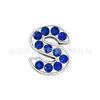 Letras de diamante azul zafiro de 8 mm letras de aleación de pedrería correa DIY con cuentas collar para mascotas tobillera accesorios de joyería