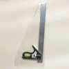 Regla de Ángulo Móvil Horizontal de Acero Inoxidable Regla de Ángulo Combinada Móvil Herramienta de Medición para Ingeniería Civil Regla Ajustable de 300 mm