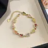 Pulsera de moda con colgante de calabaza de circón bañado en oro real de 14k, sensación de lujo ligero de alta gama, joyería versátil y elegante para mujer