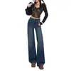 Jeans Feminino Laranja Jovem#Temperamento Lavado Design Moderno Senso de Estilo Perna Larga Solto Emagrecedor Personalidade Versátil Reto Longo