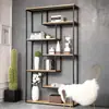 Estante de chão simples multi-camadas escritório tela moderna suporte para flores sala de estar parede divisória de ferro prateleira