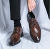 Zapatos de cuero para hombre talla grande 4748 de importación zapatos de hombre con cordones brogue tallados tejidos formales de negocios zapatos para novio boda