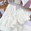 Calça de Veludo Macio com Cordão na Cintura Alta, Perna Larga para Mulheres, Outono e Inverno, Solta, Caimento Fluido, Perna Reta, Emagrecimento, Comprimento Total, Casual