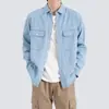 Nueva Camisa Chaqueta de Mezclilla Estilo Coreano Primavera y Otoño 2026 Retro Juvenil Manga Larga Superior Casual Suelta para Hombre
