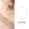 Collar de Perlas de Agua Dulce Naturales de Oro Puro 999 Mingxue para Mujer Cadena de Clavícula Accesible Lujo Estilo Nacional Nicho Joyería