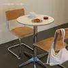 Silla de comedor de diseño silla de comedor para el hogar silla de madera curvada respaldo simple moderno retro silla de arco de metal negro