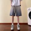 Pantalones cortos de algodón puro degradado para hombre, estilo coreano fino de verano, ropa exterior de moda, nuevos pantalones deportivos de cinco puntos 2024 para hombre