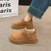 Zapatos Birkenstock Peludos de Suela Gruesa para Mujer Invierno 2026 Nuevo Estilo Cálidos con Velcro Aumentadores de Altura para Estatura Baja Mocasines Zapatos de Algodón