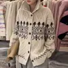Nueva colección de otoño e invierno: Elegante cárdigan de punto de lana pura para mujer, con cuello alto y efecto rejuvenecedor, que ofrece un ajuste relajado y holgado