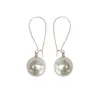 Brincos de Gancho Exagerados da Moda Coreana com Pérolas Grandes para Mulheres, Brincos Estilo Influenciador da Moda, Brincos Pendentes Versáteis e Simples