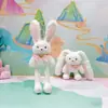 Colgante de Orejas de Conejo de Felpa Desplegable de Estilo Chino Nuevo y de Moda Llavero de Conejo Muñeco Juguete Accesorio para Bolso