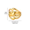 Anillo de Acero Inoxidable con Línea Geométrica, No se Desvanece, Diseño de Apertura Ajustable para Mujer, Joyería de Mano Transfronteriza Europea y Americana