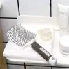 Pente Grande Curvo de Dentes Largos Liso para Cabelo Cruzado Pente Curvo para Cabelo Pente para Cabelo Cacheado Costelado Pente Macio de Massagem Pente para Modelar Masculino e Feminino