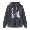 Sudadera Estilo Oscuro Europeo y Americano 2025 Mariposa Calavera Mano Sudadera con Capucha Unisex Harajuku Sudadera con Cremallera Estampado de Moda