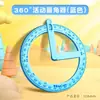Transportador de ángulos móviles de 360 grados, ayuda didáctica, descomposición matemática, comprensión de ángulos, papelería de escuela primaria, regla geométrica multifuncional.