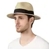 Chapéu de Palha Mais Vendido na Amazon para Homens, Chapéu para Proteção Solar ao Ar Livre, Chapéu Panamá, Chapéu Dobrável Estilo Britânico
