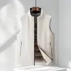 Chaleco de plumas para hombre, otoño/invierno, cuello alto, cierre de cremallera, 90% plumón de pato blanco, cálido, chaqueta sin mangas casual para hombres jóvenes y de mediana edad