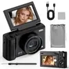 Câmera Digital de Alta Definição Transfronteiriça com Recursos de Beleza Inteligentes, Design Flip-Up para Uso Externo, Filtro Selfie de Viagem, Câmera Mirrorless Estilosa