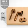 Fechadura Simples de Prata Antiga para Porta de Quarto, Fechadura Magnética Silenciosa Universal Retrô para Porta Interna de Escritório, Maçaneta de Madeira