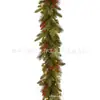 Guirlanda de Frutas Vermelhas de Natal 180cm/ 2,7m Encriptada Vermelha Decoração de Natal Guirlanda de Porta Guirlanda de Porta