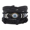 Acessórios de Moda Populares Europeus e Americanos, Conjunto de 3 Peças Personalizado DIY, Tecelagem Manual com Fio de Cera, Pulseira de Olho Simples Criativa em Camadas