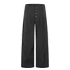 Pantalones Casuales de Rayas Verticales de Pierna Ancha Estilo High Street Americano para Hombre, Marca de Moda con Diseño de Doble Pinza y Cierre de Botón, Pantalones Largos de Pierna Recta