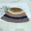 Sombrero de Pescador Tejido a Mano con Combinación de Colores para Niños Cuatro Estaciones Antiguo Casual Combinable Sombrero de Cubo Pequeño para la Cara Sombrero de Cubo Moderno
