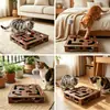 Juguete para afilar uñas de gato de madera maciza transfronterizo con palo rascador para gatos, diversión autoentretenida para aliviar el aburrimiento, laberinto de doble propósito para afilar las garras
