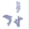 Molde de Silicona para Colgante de Resina de Cristal DIY Adornos de Animales Hechos a Mano Gatito Nota Musical Copo de Nieve Delfín Hipopótamo Colgantes