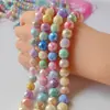 Transfronterizo 6810 Bola de Flores Macarrón Material de Jade Redondas Multifacéticas Cuentas DIY Joyería de Cuentas Hecha a Mano Accesorios de Cuentas Sueltas de Vidrio