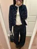 Cardigã de malha redondo retrô estilo japonês com bolinhas, nova coleção outono/inverno feminino, modelagem solta, casual e versátil, tipo casaco suéter