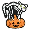 Zuecos de Dibujos Animados de Halloween Flor Gato Negro Lindo Calabaza Zapato de Goma Suave Amuletos Zapatos de Jardín Accesorios Decorativos DIY En Stock
