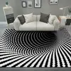 Alfombra de Piso de Payaso Blanco y Negro con Trampa Visual 3D Transfronteriza para Sala de Estar, Alfombra Completa Tridimensional Resistente a Manchas y al Desgaste, Manta para Sofá y Mesa de Café
