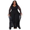 N7970 Ropa de Mujer Talla Grande Europea y Americana Transfronteriza Amazon Nuevo Bolsillo Manga Larga Costuras Pantalones Elásticos Mujer